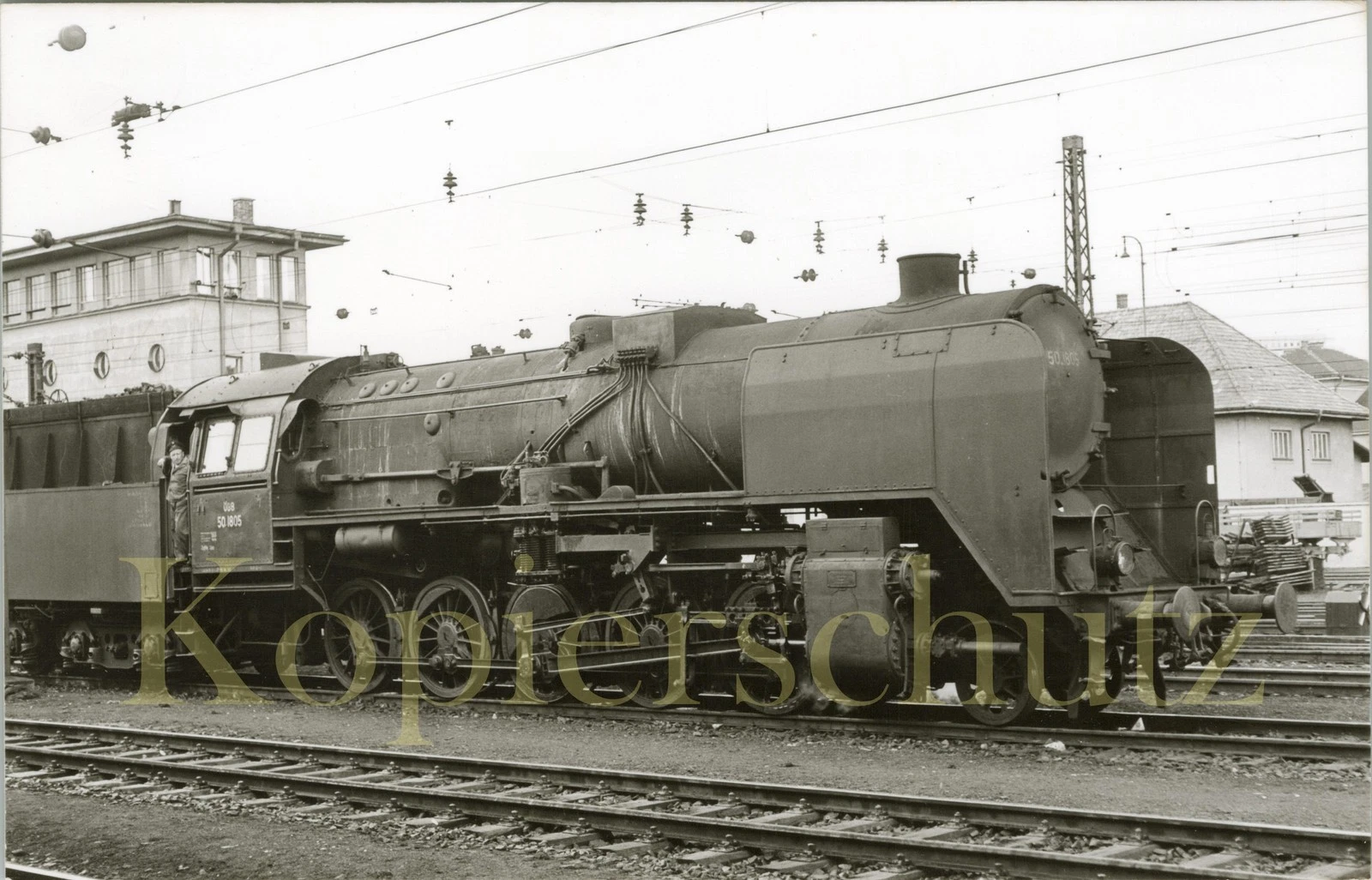Foto - ÖBB 50 1805 in Linz 5.4.1962 - Bild 1 von 1