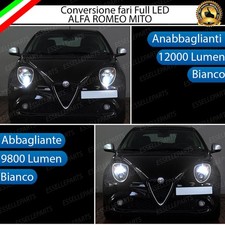 CONVERSIONE FARI FULL LED ALFA ROMEO MITO 6000K BIANCO LED CANBUS 21800 LUMEN
