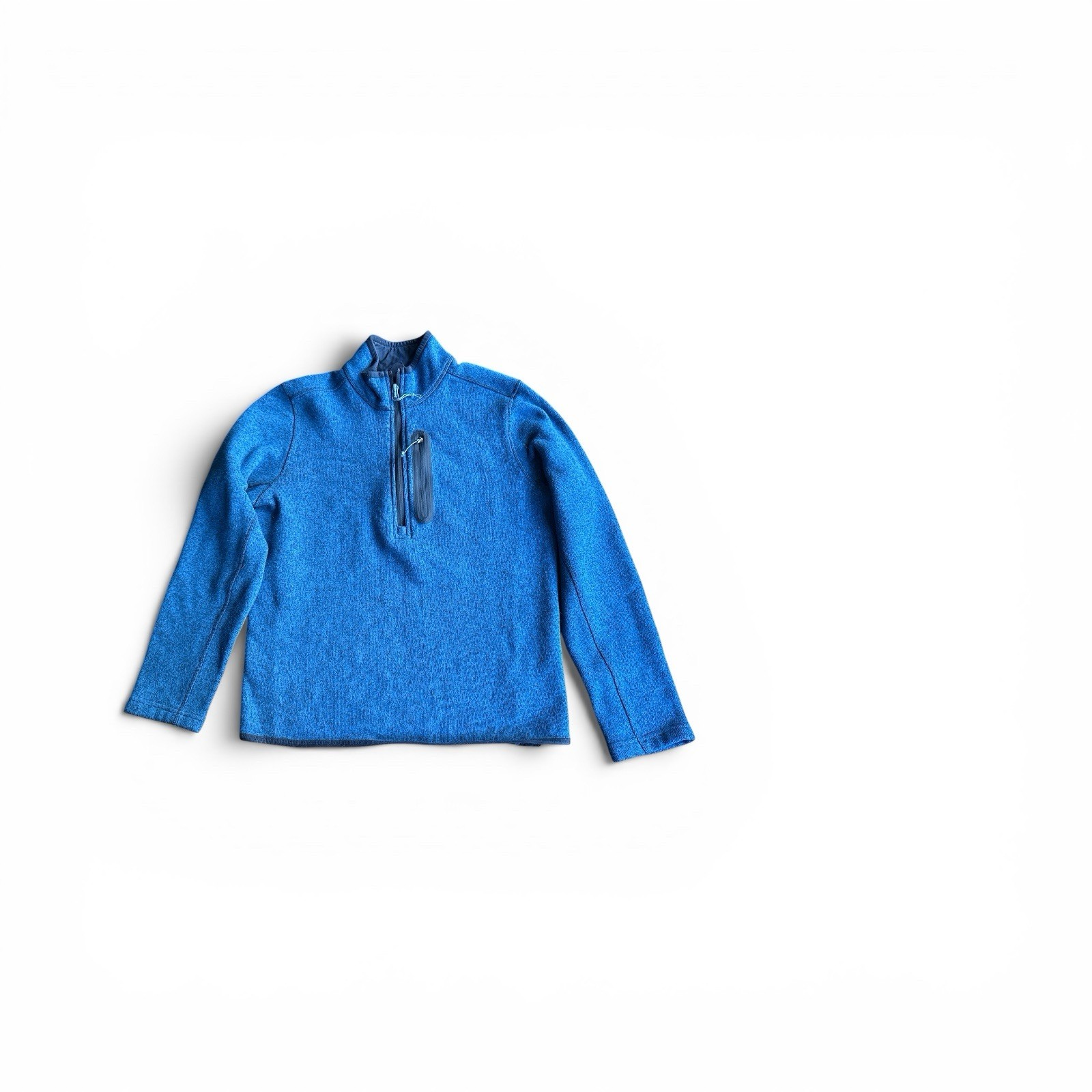 Lands End Women’s M Long Sleeve 1/4 Zip Polyester Knit  Royal Blue Pullover3-Season Easy Care Casual In Town Or Out In The Country