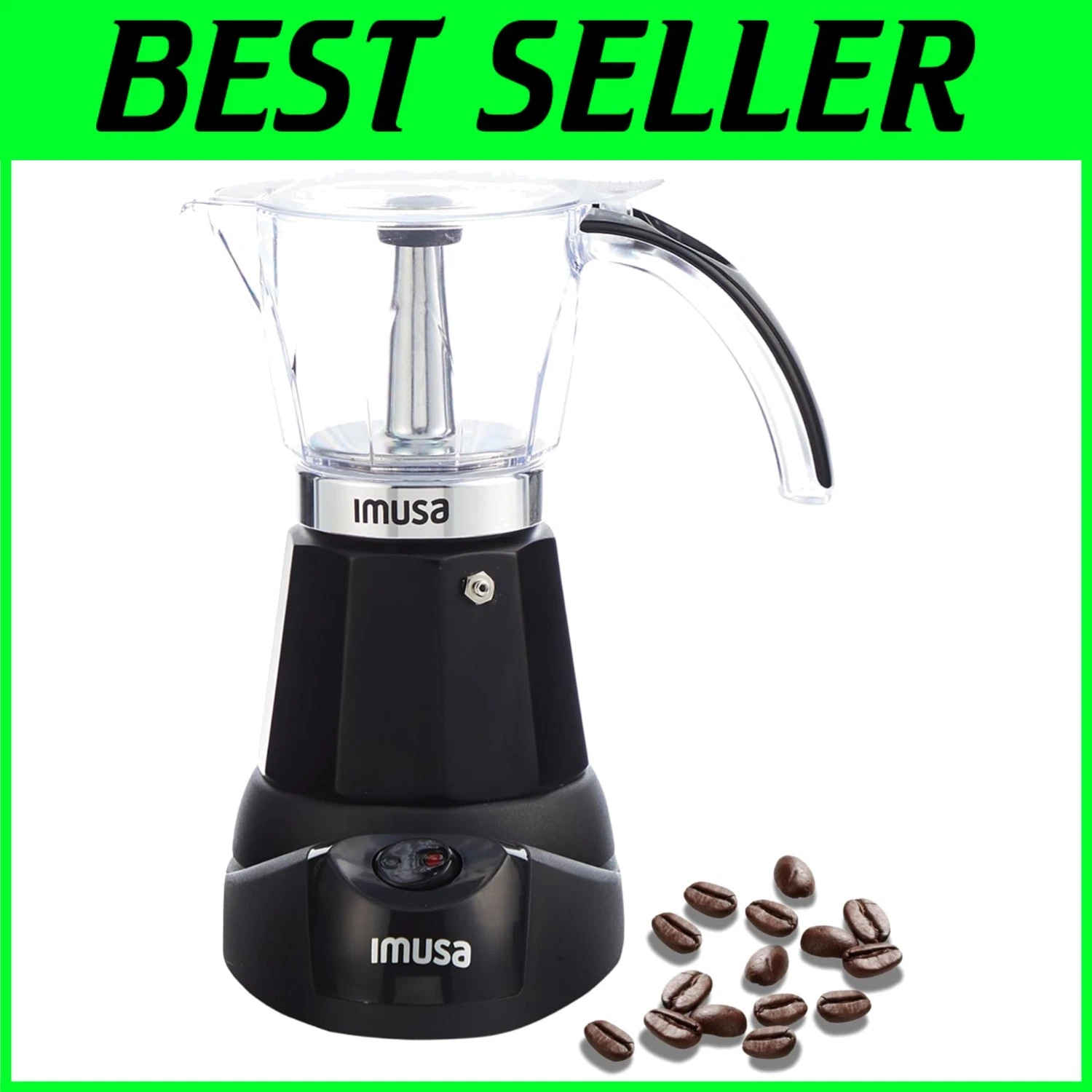 Modern Espresso Maker - 3 or 6 Cup Capacity, Detachable Base