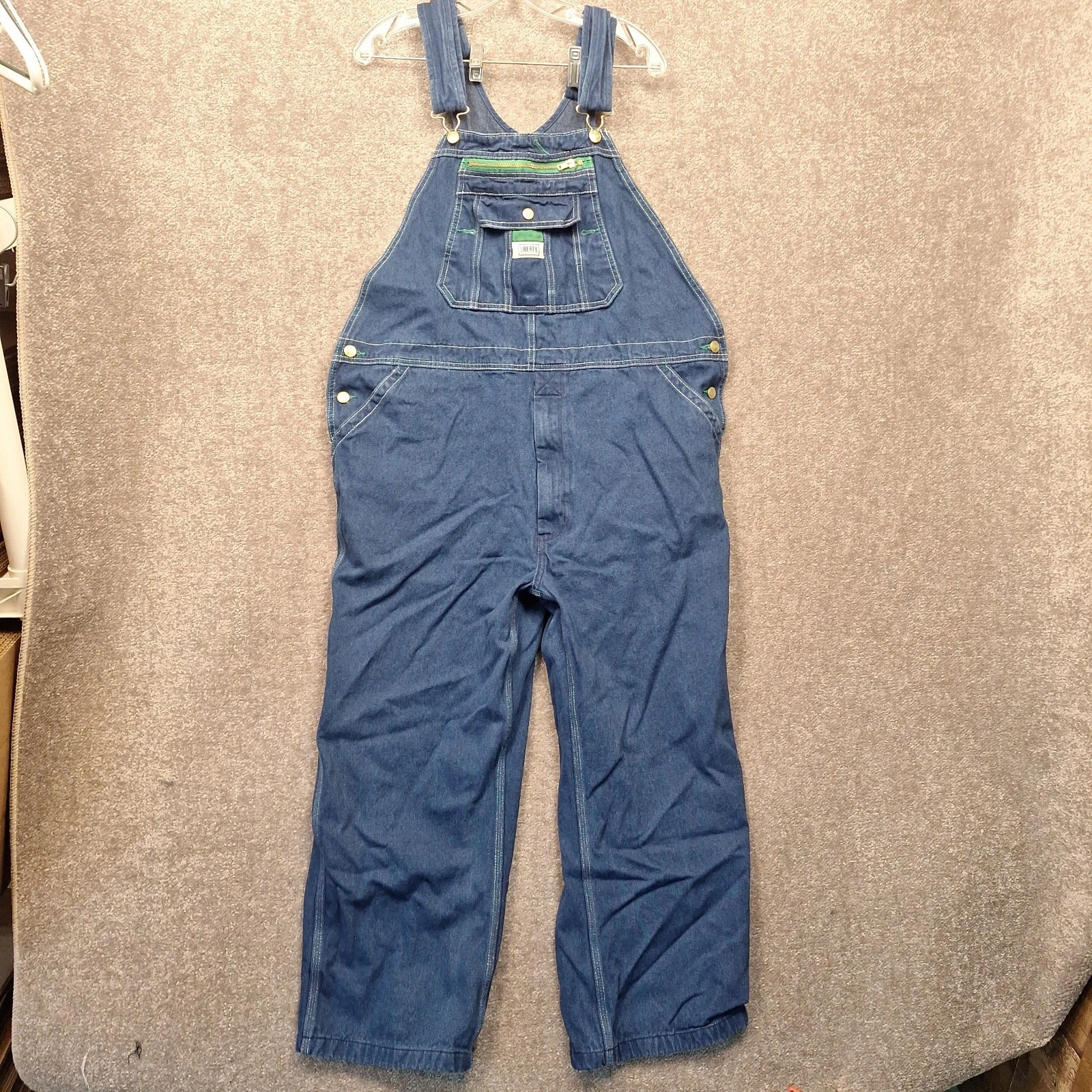 Liberty Overalls Men's 42x28 Blue Denim Jean Bibs 90s Workwear Utility Denim