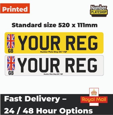GB Flag Number Plates Pair Front & Rear Road Legal CLEARANCE