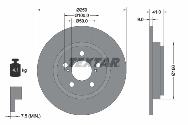 2Er-Set 2Er Set Bremsscheibe Textar 92199800 Toyota 4243152150-image