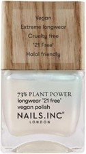 Nails Inc Plant Power Nail Polish, Glowing Somewhere, White Shimmer, 73% 
