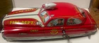 Vintage MARX  11" Tin Lithographed Wind Up Fire Chief Car W/ Key 1940's/50's