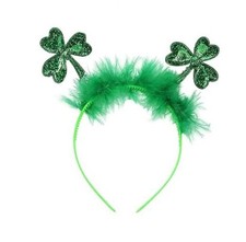 St Patrick's Headband Green Shamrock Clover Lucky Headbands for Girls, St