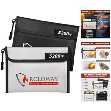 Advanced 10-Layer Fireproof Bag - Secure 9.6x6.6 in Storage for Cash & Documents