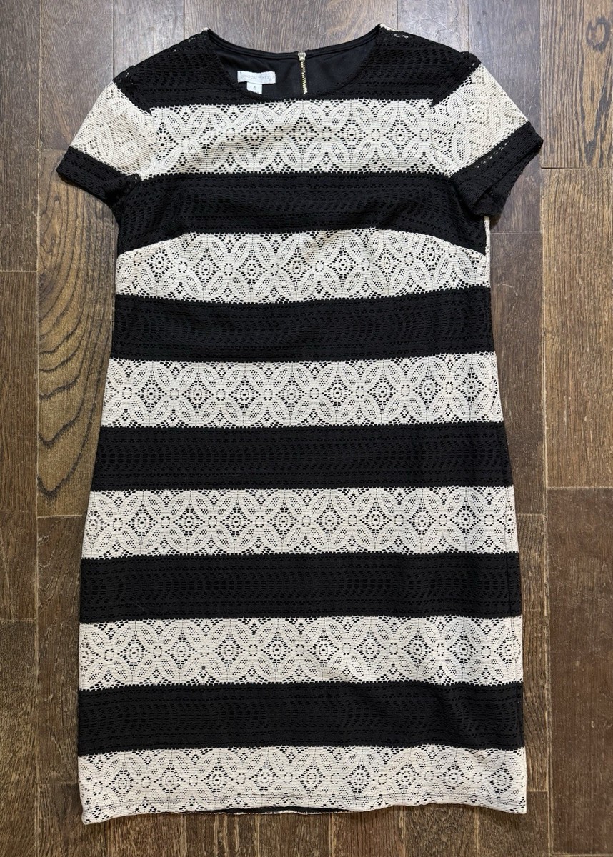 karen kane lace dress Karen Kane Plus Size V Neck Scallop Lace Dress, 0X, Black