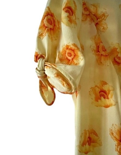 Vintage Escada Margaretha Ley Kleid Damen Gr. 40 8 Seide fließend geblümt - Bild 4 von 6