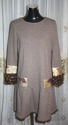 IL Geordino Damen Kleid mit Fasanfedern Gr.42 - Bild 1 von 4