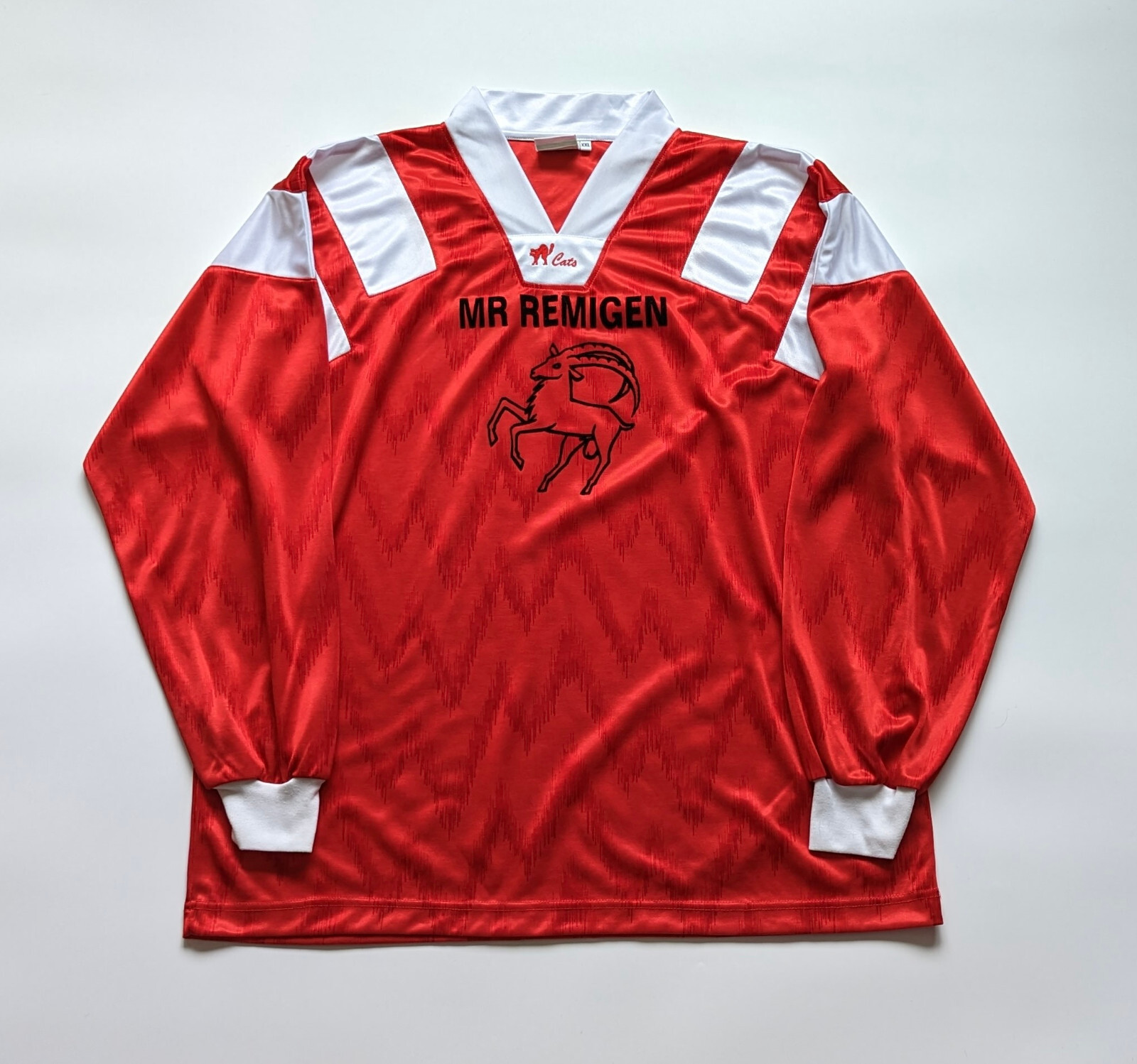 Vintage CATS Sportswear Mr Remigen Long Sleve Jersey Red Shirt Size XXL