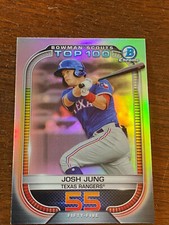 2021 Bowman Chrome Refractor Scouts Top 100 Josh Jung Texas Rangers #55