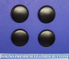 4 MADE IN USA 7/8" black genuine leather covered blazer jacket button metal loop