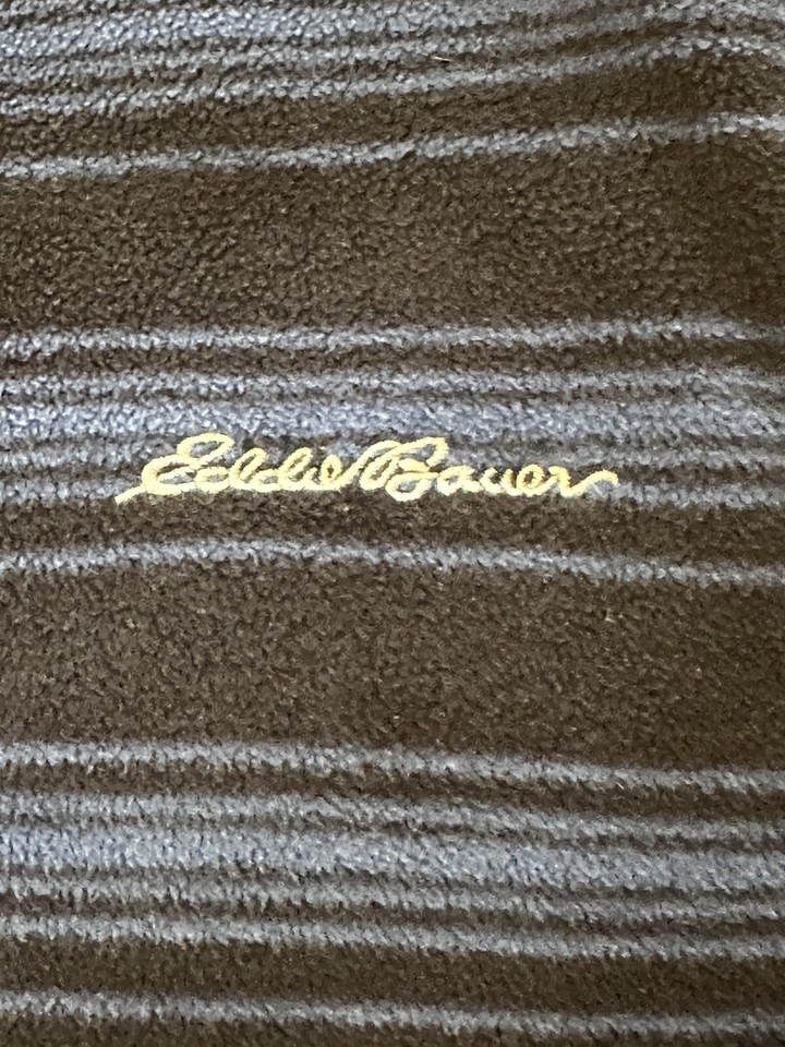 Eddie Bauer Fleece 1/4 Zip Pullover Shirt Men’s Medium Black Blue