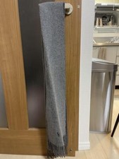 Ralph Lauren Men Scarf Polo Embroidery Gray Fringe Limited Edition VHTF Rare Ele