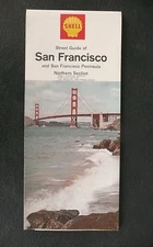 1966 San Francisco street  map Shell  California Peninsula Northern Pacifica