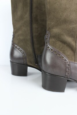 Mi-bottes Cuir Et Daim Muratti - Taupe Et Marron - Taille 39 - Très Bon état - Occasion
