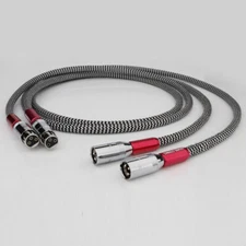 Pair Silver Plated XLR Hifi Audio Cable XLR Balanced Interconnect Cable Line