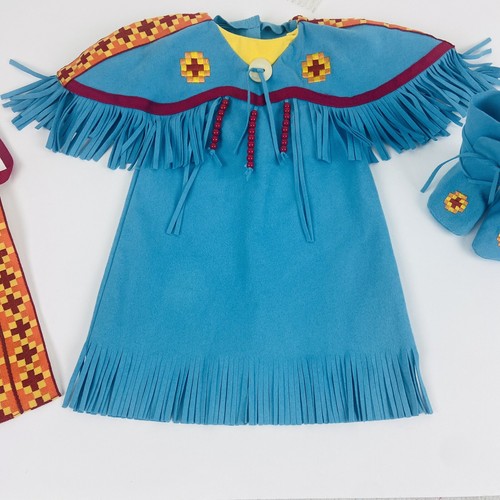 American Girl Doll Kaya’s Blue Pow-Wow Outfit Dress Of Today- Missing Feathers - Picture 2 of 9