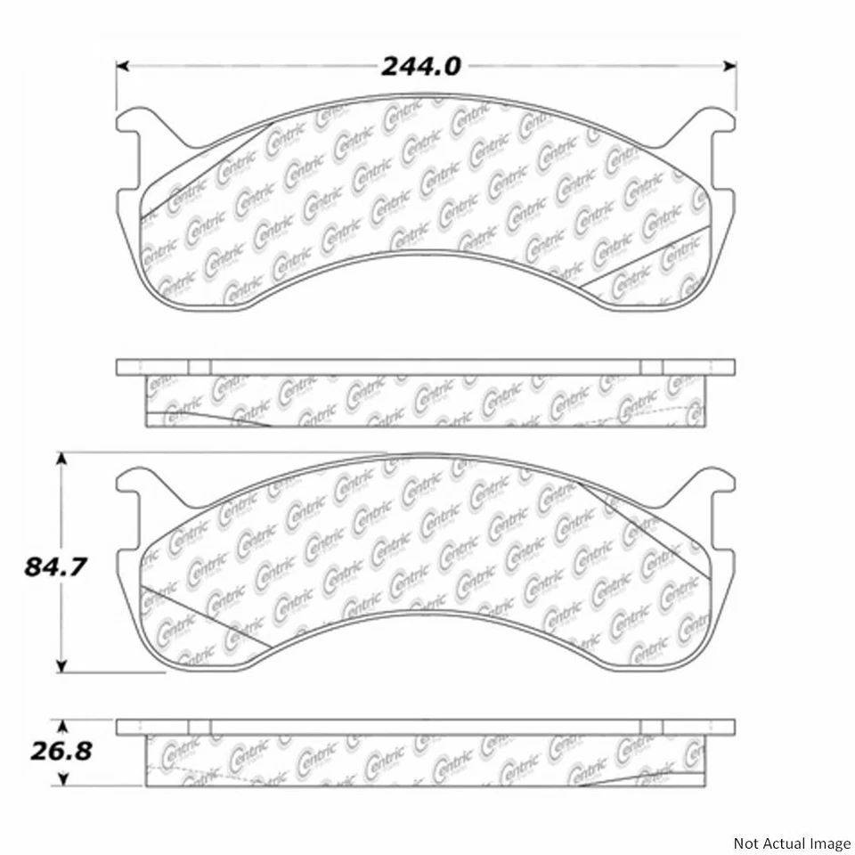 Semi-Metallic Disc Brake Pad Set Centric For 2010-2016 Freightliner MB Line - Image 3 of 4