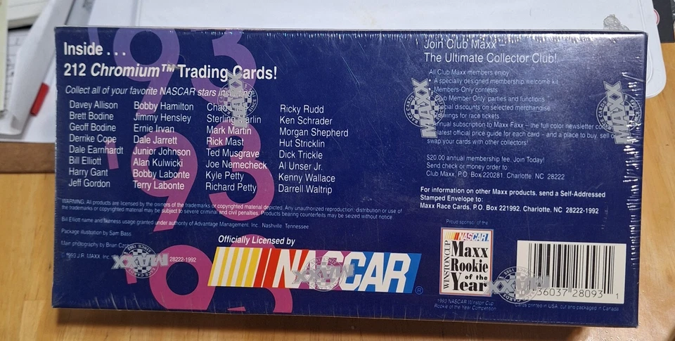 1993 Nascar Maxx Chromium Race Trading Cards Sealed Factory Box - 212 Cards - Image 2 of 2
