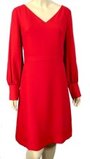 NWT Ann Taylor Real Red Bishop Sleeve A Line Sheath Dress 10T 10