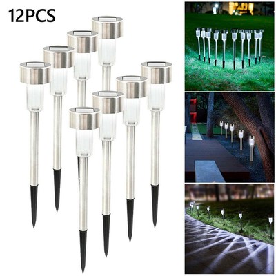 10 Lampade da Giardino Picchetto Ricarica Rolare Paletti solari LED Luce Bianca