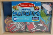 Melissa  Doug Wood Animal Refrigerator Magnets  Ages 2  Fun Learning NIB