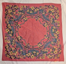 Berkshire Red Floral Square Scarf 30" x 30" -Made in Italy - 100 Polyester -NEW