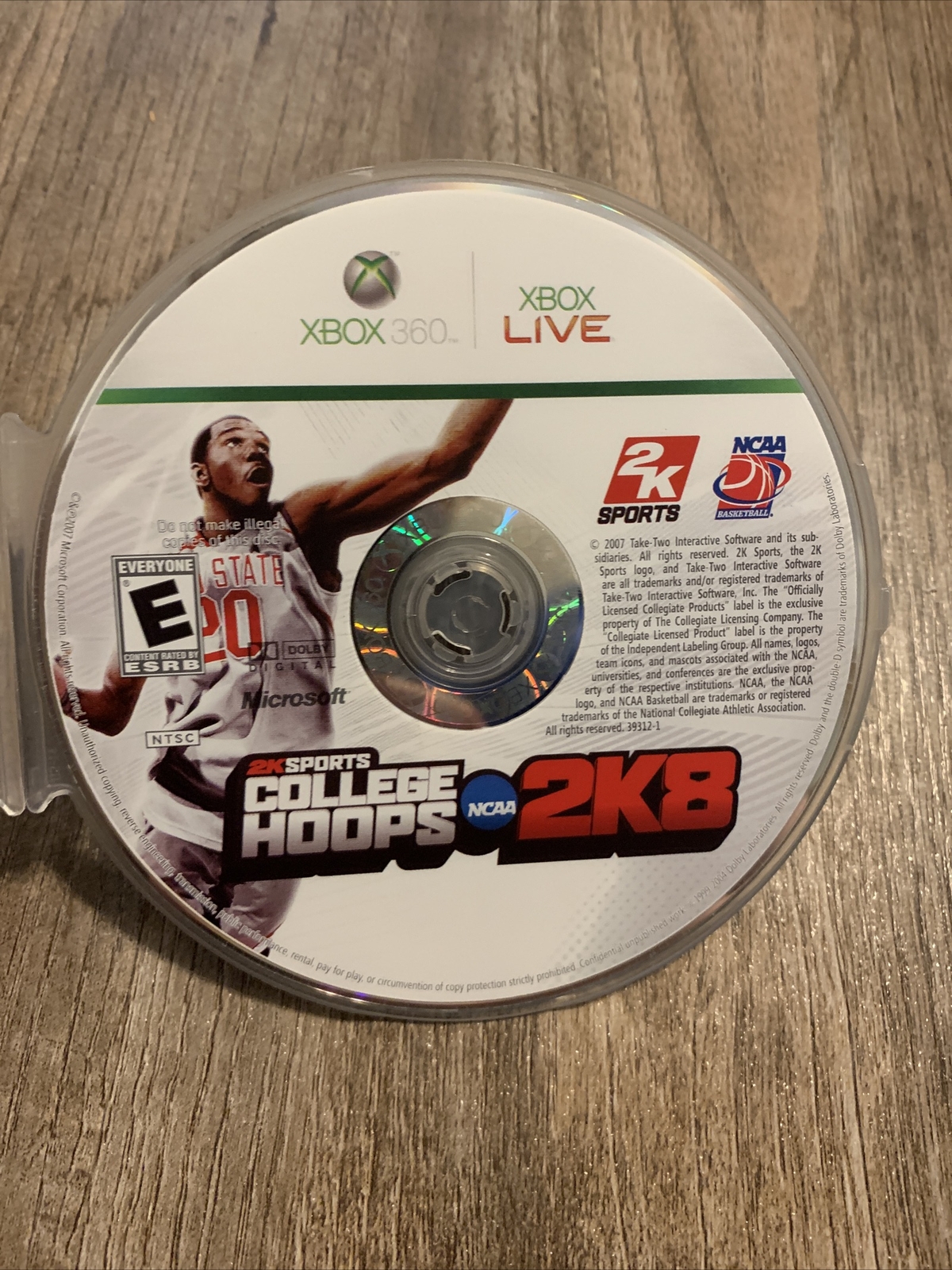 College Hoops 2K8 (Microsoft Xbox 360, 2007) Disc Only 710425393129 eBay