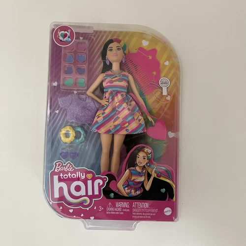 Barbie Totally Hair Heart-Themed Doll, Petite, 8.5" Fantasy Hair 15 Accessories