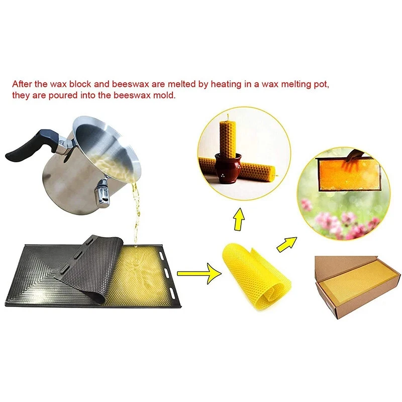 Molde de hoja de prensa de cera de abejas base de panal de silicona molde pala colmena Foto 4 de 4