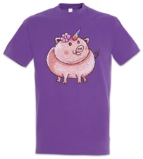 Piggycorn T-Shirt Pig Unicorn Pixel Retro 8 16 Bit Geek Nerd Rainbow Gamer Fun