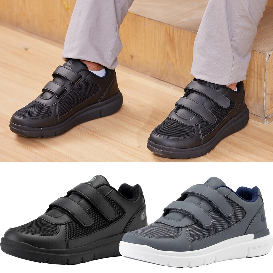 FitVille Diabetiker Schuhe Herren Extra Weit Gesundheitsschuhe Klettverschluss