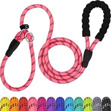 6ft Heavy Duty Dog Leash Training Rope Reflective Slip Leash with Padded Handle