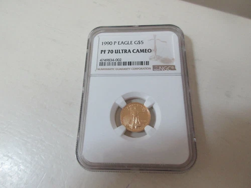 1990 P $5.00 GOLD EAGLE NGC PR-70 ULTRA CAMEO