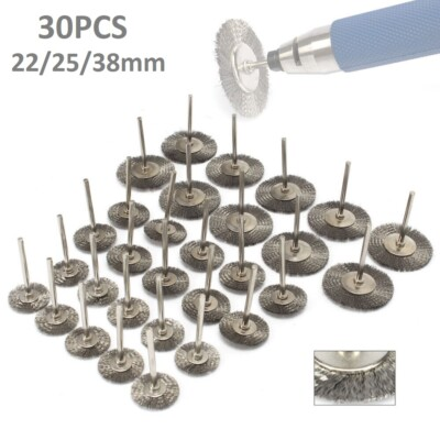 #ad 30pcs Stainless Steel Wire Brush Wheel Rotary Tool Removal Rust For Die Grinder AU $30.47