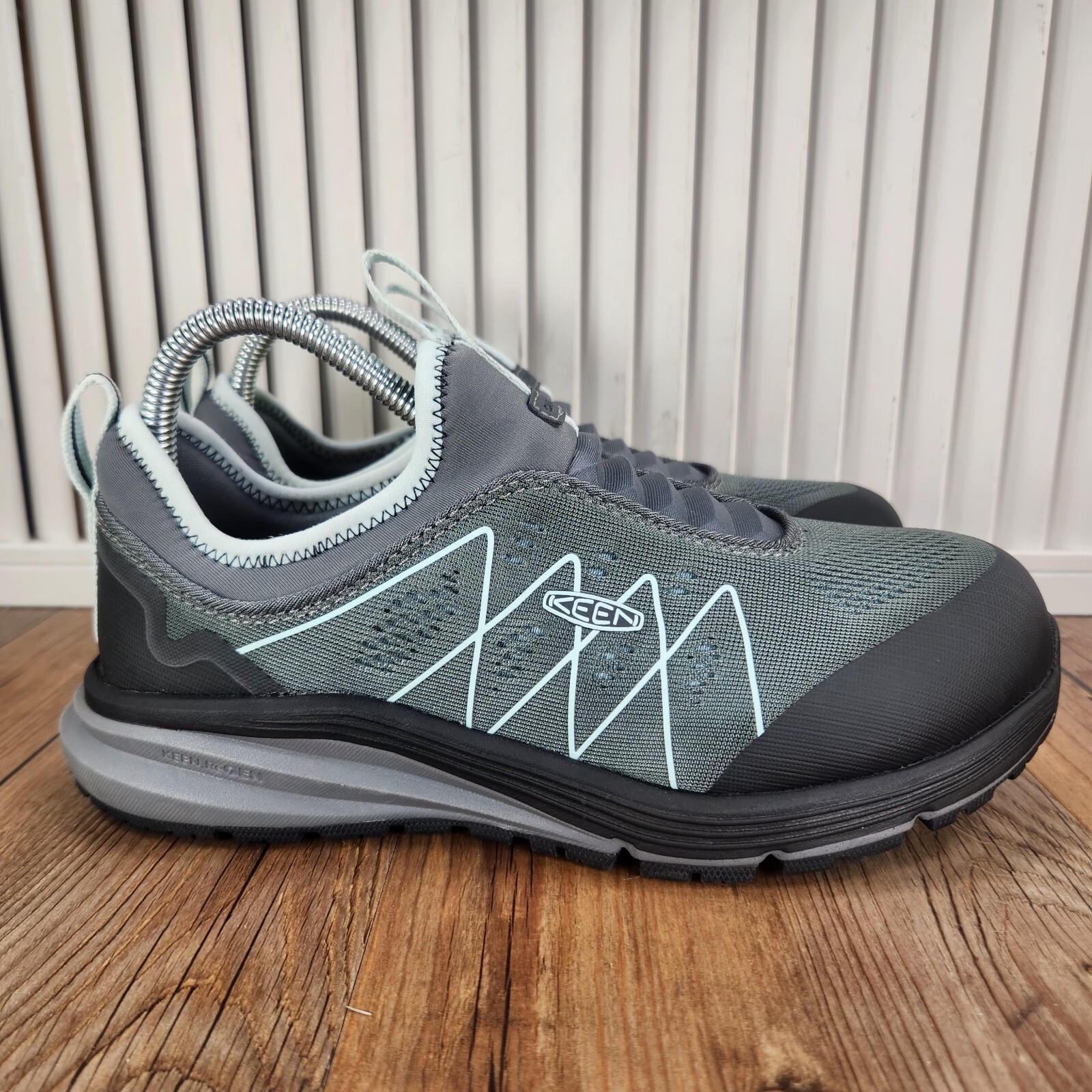 Scarpe da Lavoro Keen Vista Energy Shift Donna 7 Larghe Acciaio Grigio Blu Vetro Punta Carbonio