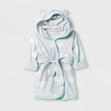 Cloud Island Baby Clouds Knit Terry Bath Robe, Gray Foggy Day, Size 6-9M
