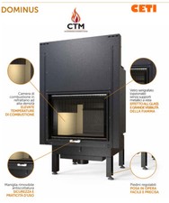 TERMOCAMINO A LEGNA CTM DOMINUS FULL LINK  S0  PORTA SCOPARSA VERTICALE