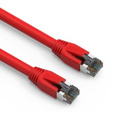 10Ft CAT8 S/FTP Ethernet Network Cable Red 24AWG