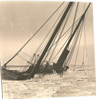 Private Yacht NORTHLAND HALF SUNK After Collision VINTAGE 1927 Press Photo