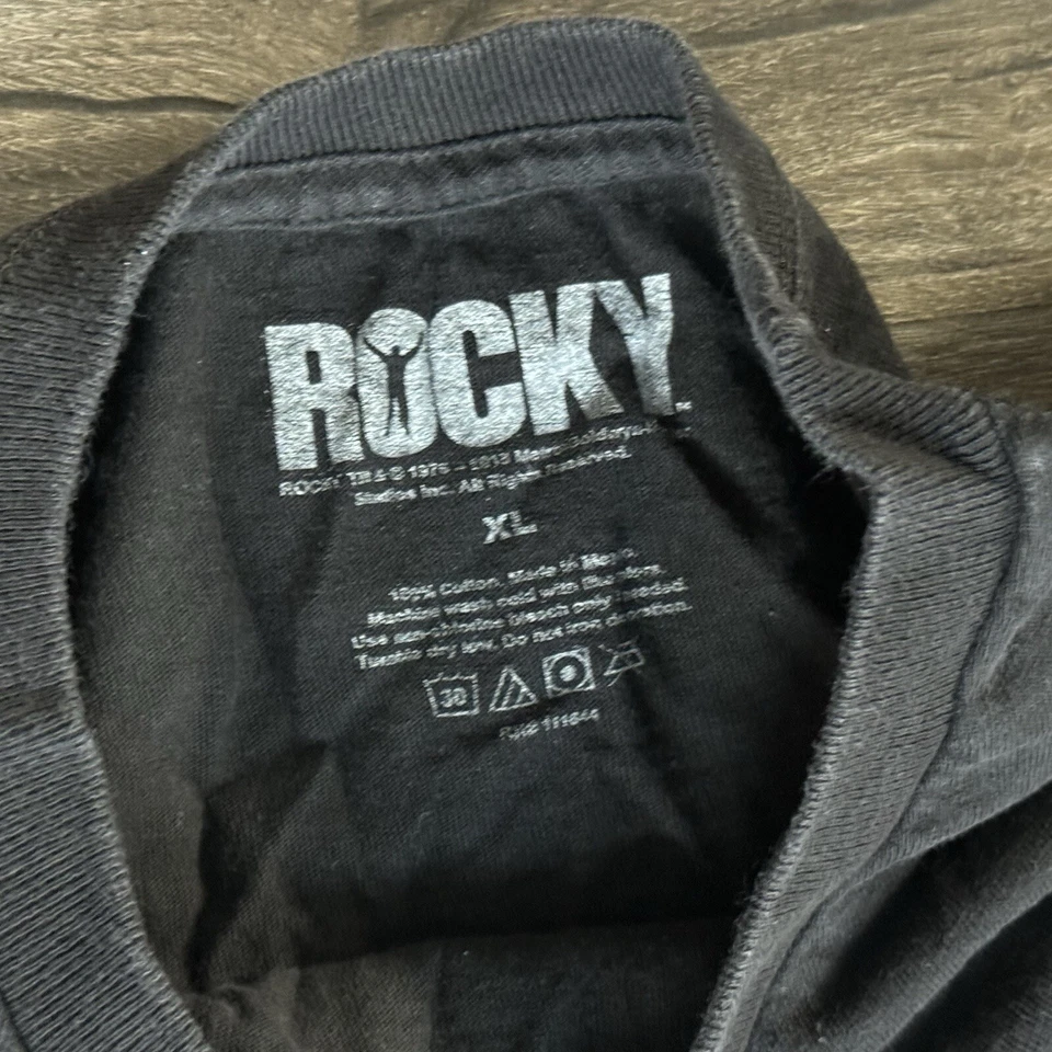 Rocky Balboa T-Shirt Black XL Movie Tee Rap Tv Show Vtg Retro Faded Short Sleeve - Image 3 of 4