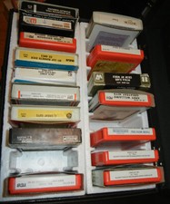 Lot Of Various 8 Track Tapes and Carrying Storage Case