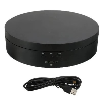 3 Speed Electric Rotating Display Stand 360� Turntable USB Battery Black