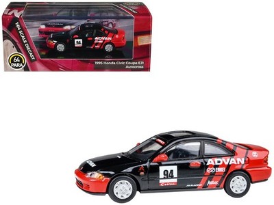 1995 Honda Civic Coupe EJ1 #94 ''Autocross - ADVAN'' Black and Red 1/64 Diecast