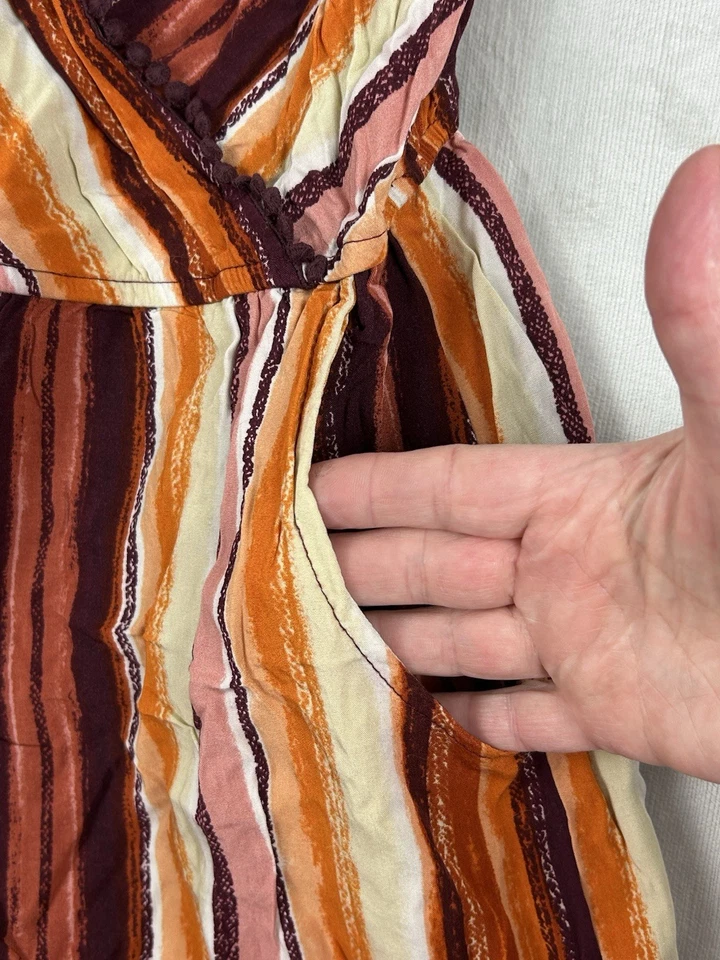 Xhilaration Mujer Talla Mameluco de hombro abierto diseño naranja/marrón M con bolsillos Foto 2 de 4