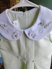 Bonnie Jean Girls Sz 5 Green White check Sleeveless Dress Collar With Pink Rose — photo 6