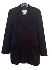 Moschino Cheap and Chic Black Double Breasted Fitted Jacket Vintage Size US 8