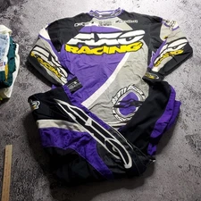 Vintage 90s y2k AXO Sport Motocross Racing Set Jersey Pants purple Sportswear